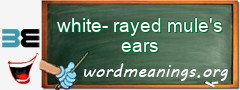 WordMeaning blackboard for white-rayed mule's ears